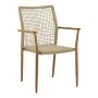 Solana armchair pakoworld stackable- teak wood- aluminum in brown-pe rope in natural shade 56x57x87cm