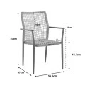 Solana armchair pakoworld stackable- teak wood- aluminum in brown-pe rope in natural shade 56x57x87cm