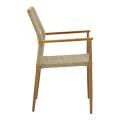 Solana armchair pakoworld stackable- teak wood- aluminum in brown-pe rope in natural shade 56x57x87cm