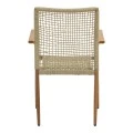 Solana armchair pakoworld stackable- teak wood- aluminum in brown-pe rope in natural shade 56x57x87cm