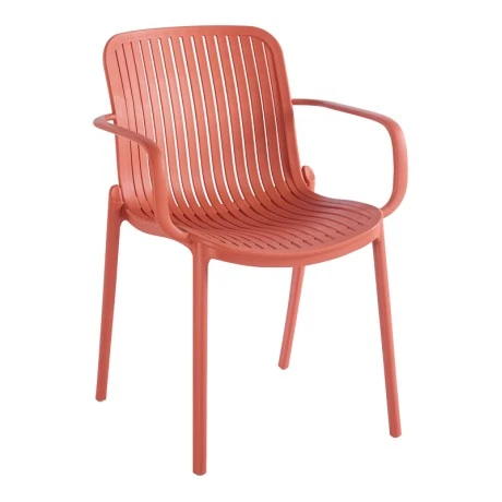 Πολυθρόνα Teragi στοιβαζόμενη pakoworld pp με UV protection terracotta 59x57x82εκ