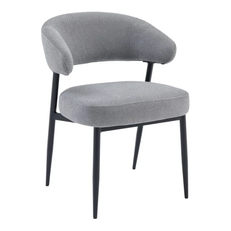 Timur armchair pakoworld grey fabric with black metal legs 61x55x78cm