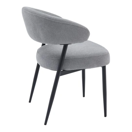 Timur armchair pakoworld grey fabric with black metal legs 61x55x78cm