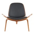 Armchair Vilma pakoworld PU black- walnut plywood 90x76.5x74.5cm