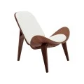 Πολυθρόνα Vilma pakoworld PU μπεζ- plywood καρυδί 90x76.5x74.5εκ