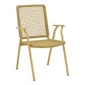 Weave armchair pakoworld stackable aluminum-pe rope in beige shade 57x63x86cm