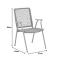 Weave armchair pakoworld stackable aluminum-pe rope in beige shade 57x63x86cm