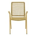 Weave armchair pakoworld stackable aluminum-pe rope in beige shade 57x63x86cm