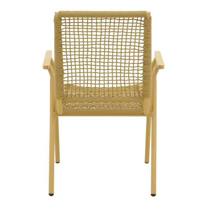 Weave armchair pakoworld stackable aluminum-pe rope in beige shade 57x63x86cm