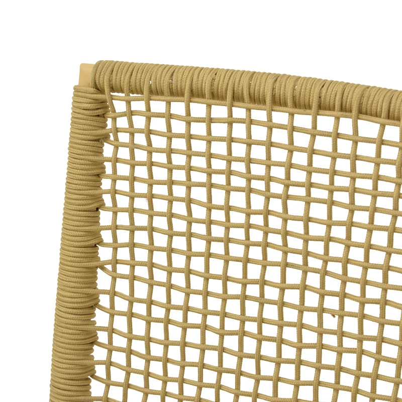 Weave armchair pakoworld stackable aluminum-pe rope in beige shade 57x63x86cm