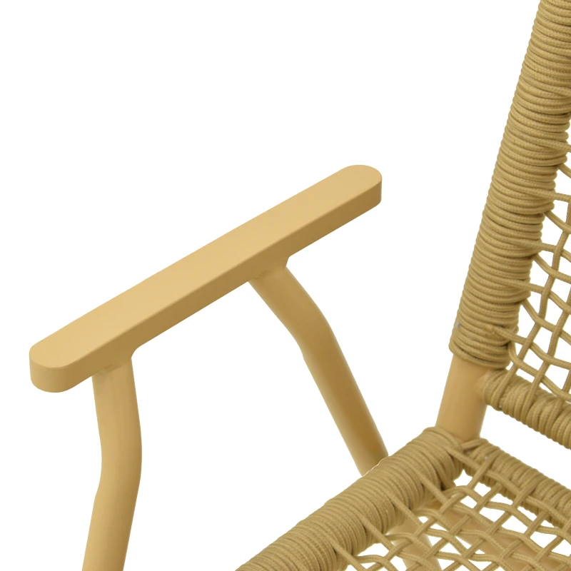 Weave armchair pakoworld stackable aluminum-pe rope in beige shade 57x63x86cm