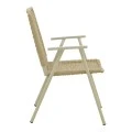 Weave pakoworld stackable armchair, aluminum in beige -pe rope in natural shade 57x63x86cm