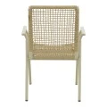 Weave pakoworld stackable armchair, aluminum in beige -pe rope in natural shade 57x63x86cm