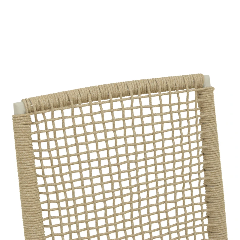 Weave pakoworld stackable armchair, aluminum in beige -pe rope in natural shade 57x63x86cm