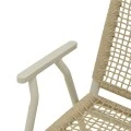 Weave pakoworld stackable armchair, aluminum in beige -pe rope in natural shade 57x63x86cm