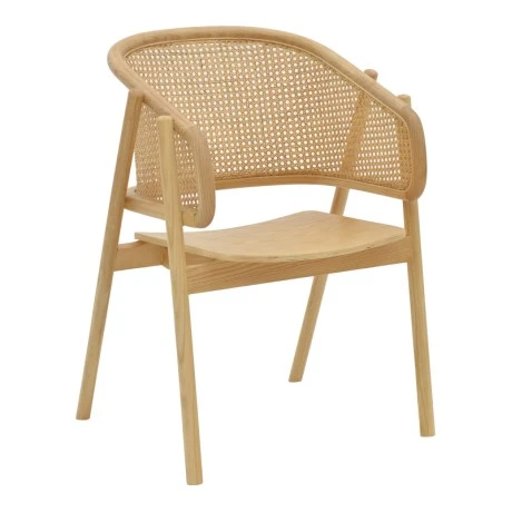 Πολυθρόνα Wenzy pakoworld φυσικό Rattan - μασίφ ξύλο toon 59x58x78εκ