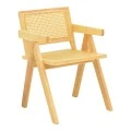 Πολυθρόνα Winslow pakoworld rubberwood-rattan σε φυσική απόχρωση 51x54x80εκ