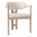 Winsor pakoworld beige teddy fabric-natural color rubberwood 58.5x51x76cm