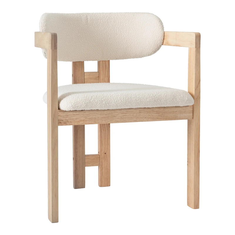 Winsor pakoworld beige teddy fabric-natural color rubberwood 58.5x51x76cm