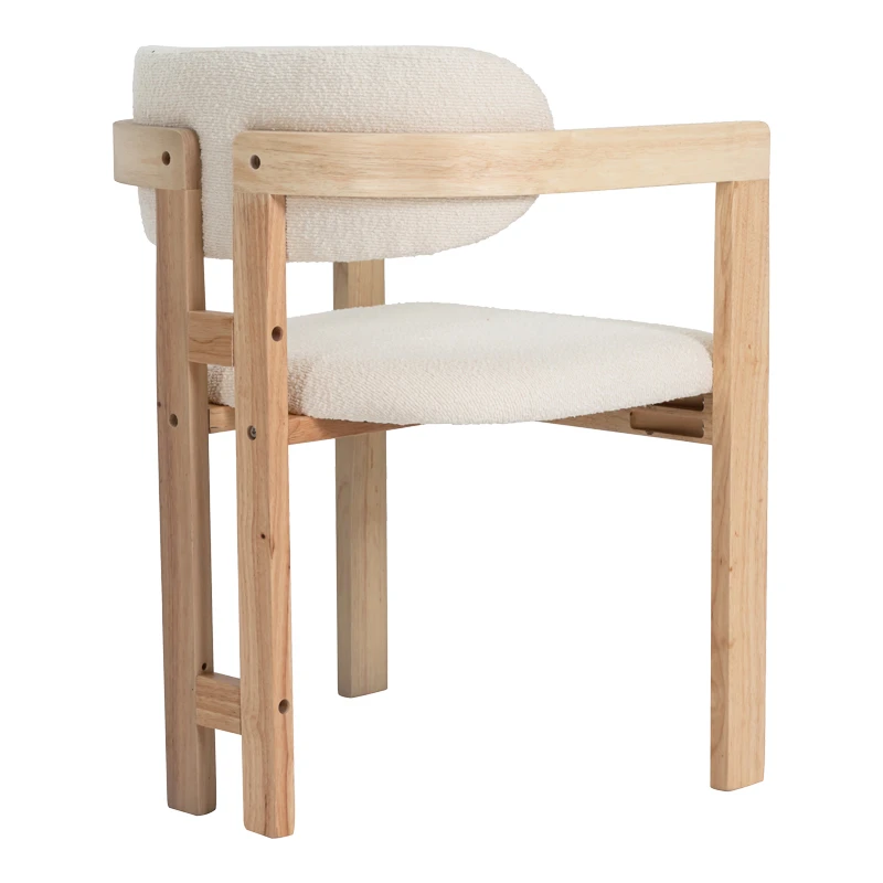 Winsor pakoworld beige teddy fabric-natural color rubberwood 58.5x51x76cm