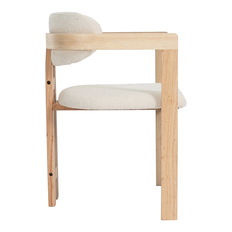Winsor pakoworld beige teddy fabric-natural color rubberwood 58.5x51x76cm