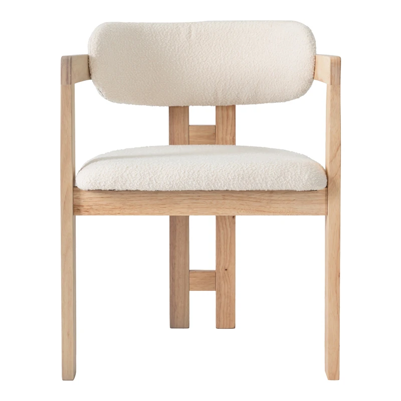 Winsor pakoworld beige teddy fabric-natural color rubberwood 58.5x51x76cm