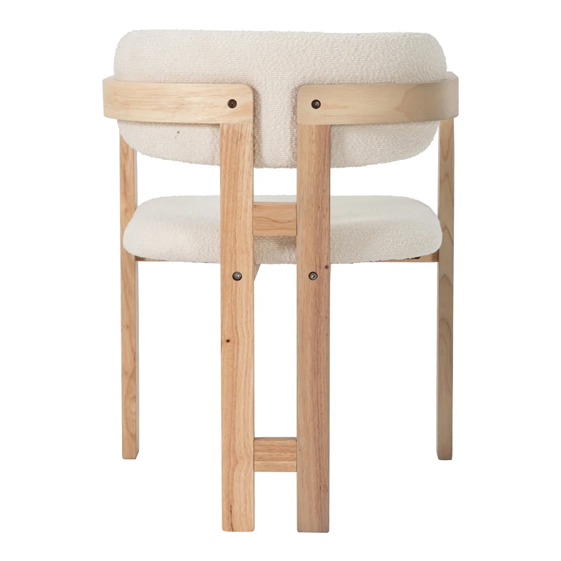 Winsor pakoworld beige teddy fabric-natural color rubberwood 58.5x51x76cm