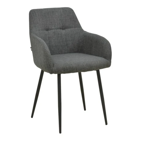 Zerfia chair pakoworld anthracite fabric-black metal leg 43x59.5x85cm
