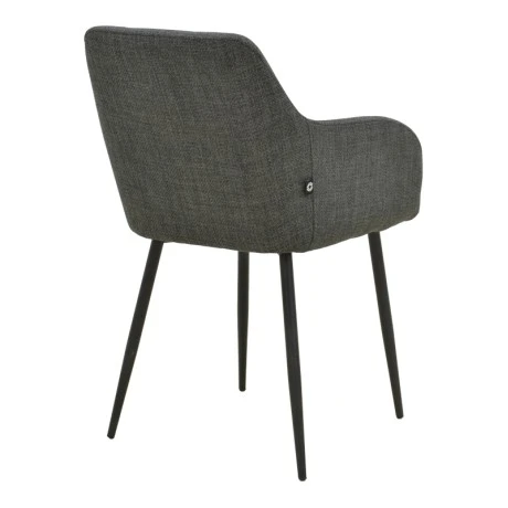 Zerfia chair pakoworld anthracite fabric-black metal leg 43x59.5x85cm