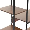Floor shelf unit Leena pakoworld metallic in dark oak-black color 80x30x142cm