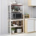 Floor shelf unit Tace pakoworld metallic in white-natural color 50x30x129cm