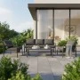 Gardenly Ι pakoworld lounge set 4pcs aluminum in anthracite color with anthracite cushions