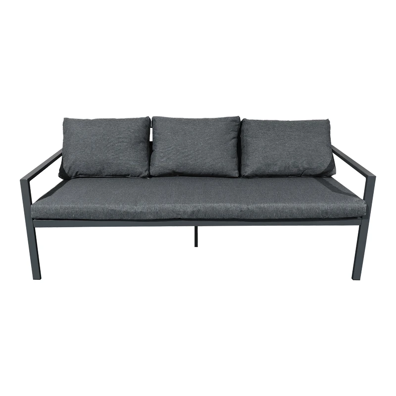 Gardenly Ι pakoworld lounge set 4pcs aluminum in anthracite color with anthracite cushions