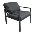 Gardenly Ι pakoworld lounge set 4pcs aluminum in anthracite color with anthracite cushions