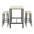 Bar set of 5pieces Arzo pakoworld in natural color with black metal 100x60x86cm