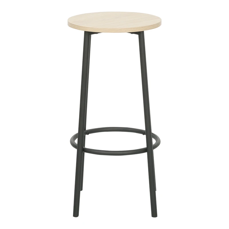 Bar set of 5pieces Arzo pakoworld in natural color with black metal 100x60x86cm