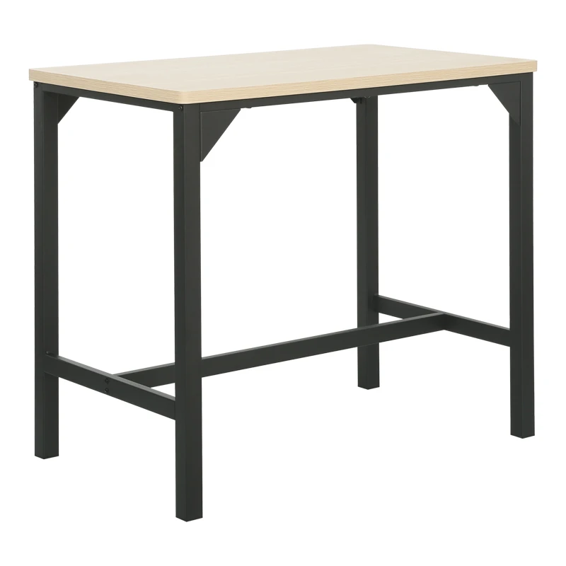 Bar set of 5pieces Arzo pakoworld in natural color with black metal 100x60x86cm