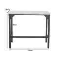 Bar set of 5pieces Arzo pakoworld in natural color with black metal 100x60x86cm