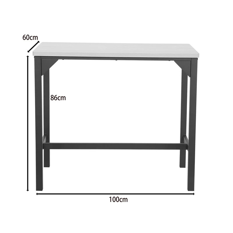 Bar set of 5pieces Arzo pakoworld in natural color with black metal 100x60x86cm