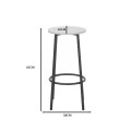Bar set of 5pieces Arzo pakoworld in natural color with black metal 100x60x86cm