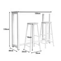 Set table bar Marle pakoworld natural-white leg 120x40x100cm