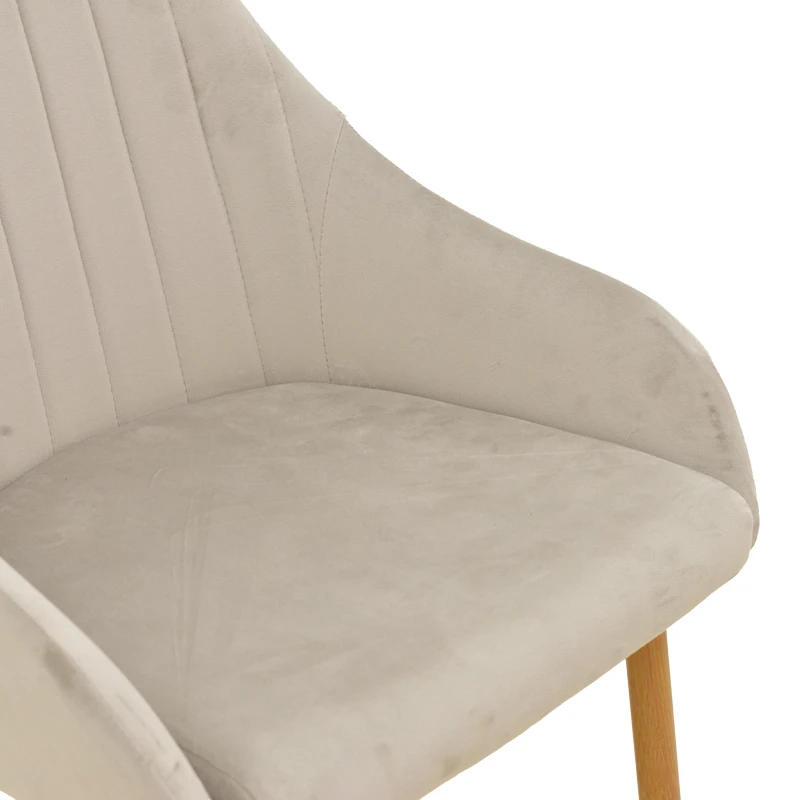 Bar stool Patrin pakoworld beige velvet-natural color metal 49x48x98cm