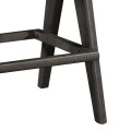 Bar stool Winslow pakoworld wood rubberwood black-pvc rattan natural-fabric gray