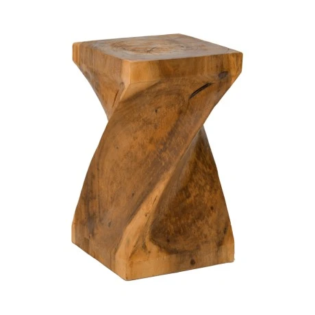 Stool Cruz pakoworld suar wood in natural color 35x35x60cm