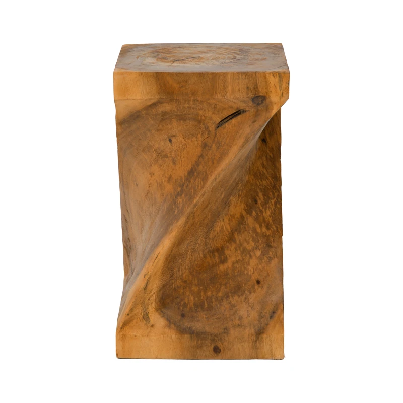 Stool Cruz pakoworld suar wood in natural color 35x35x60cm