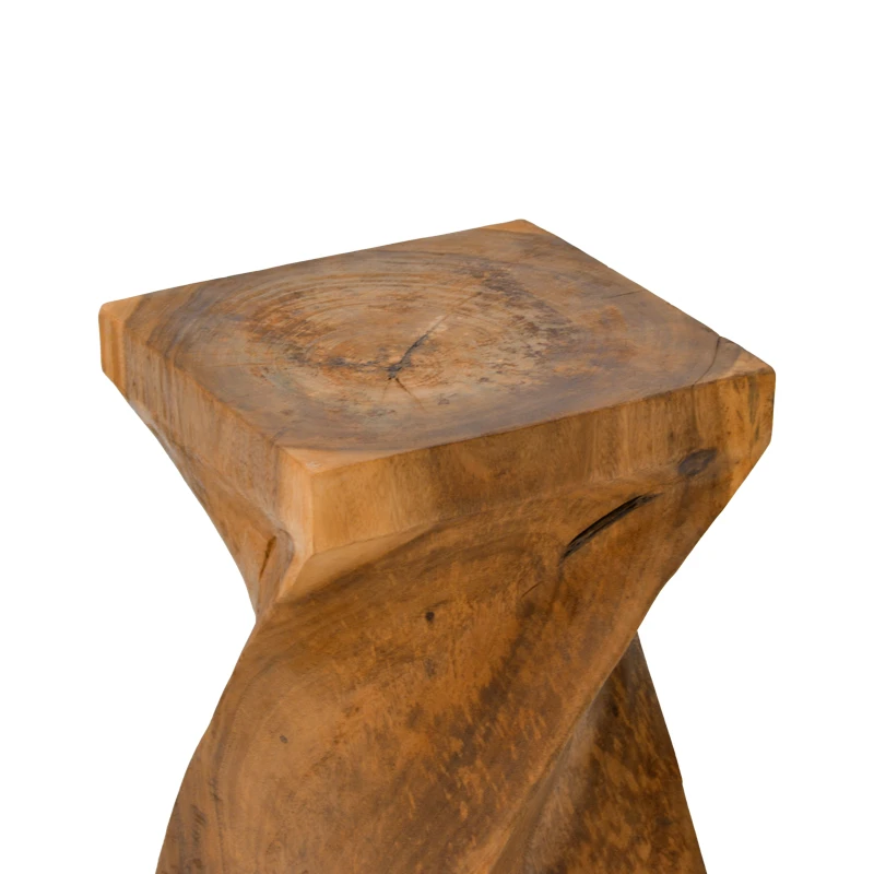 Stool Cruz pakoworld suar wood in natural color 35x35x60cm