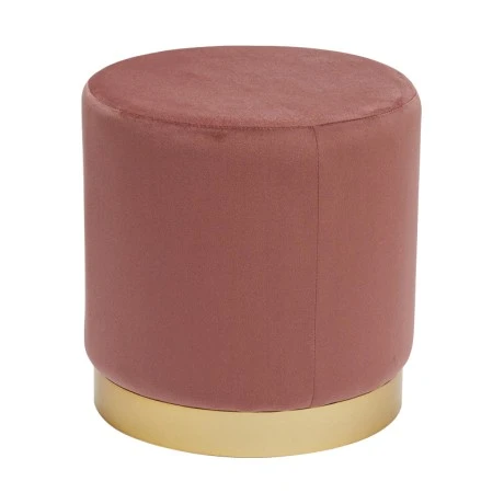 Dash stool pakoworld velvet fabric in shade rotten apple-gold D35x35cm
