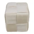 Ottoman Jisko pakoworld beige velvet 38x38x40cm