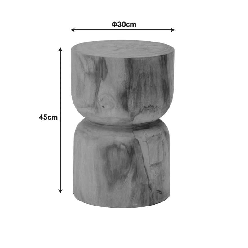 Stool Kreton pakoworld suar wood in natural color D30x45cm