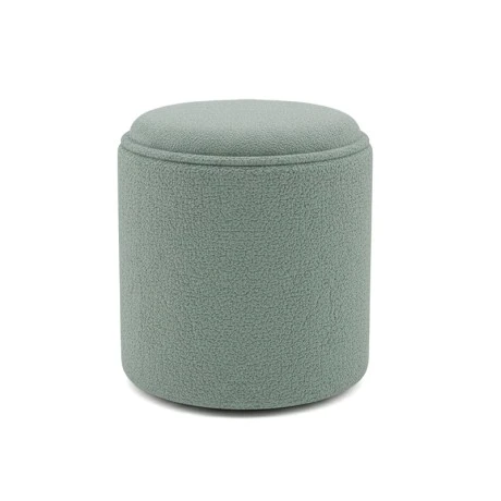 Batur stool-trunk pakoworld boucle fabric in green shade D34x38cm